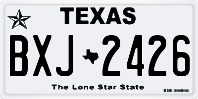 TX license plate BXJ2426