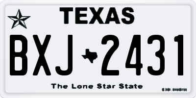TX license plate BXJ2431