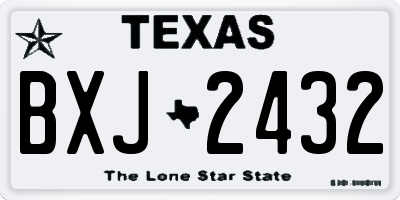 TX license plate BXJ2432