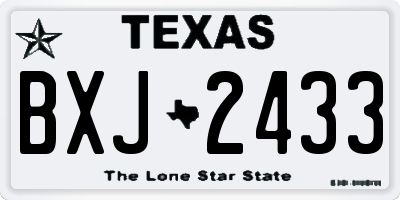 TX license plate BXJ2433