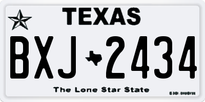 TX license plate BXJ2434