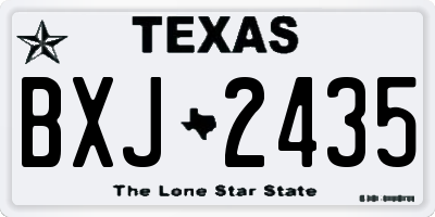 TX license plate BXJ2435
