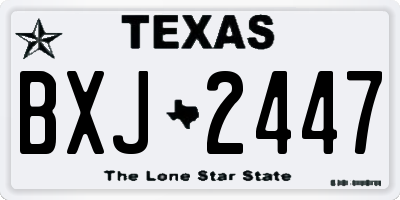 TX license plate BXJ2447