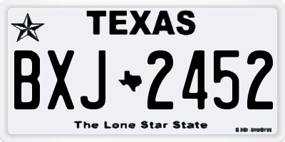 TX license plate BXJ2452