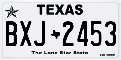 TX license plate BXJ2453
