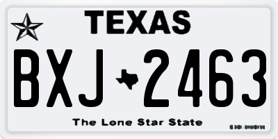 TX license plate BXJ2463