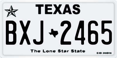 TX license plate BXJ2465