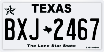 TX license plate BXJ2467