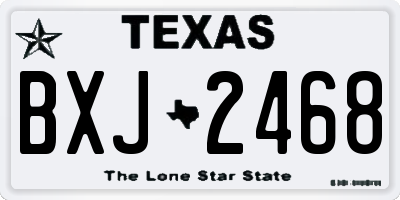 TX license plate BXJ2468