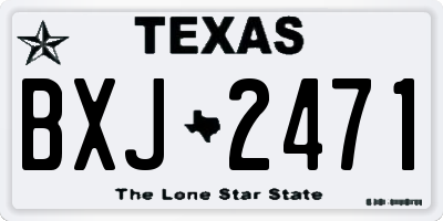 TX license plate BXJ2471