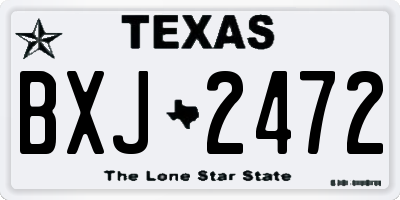 TX license plate BXJ2472