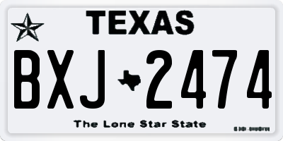 TX license plate BXJ2474