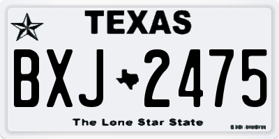 TX license plate BXJ2475