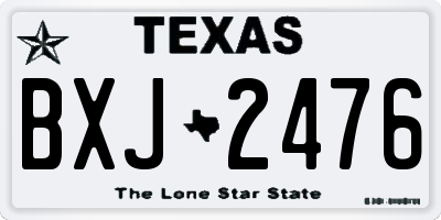 TX license plate BXJ2476