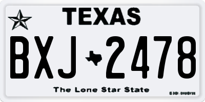 TX license plate BXJ2478