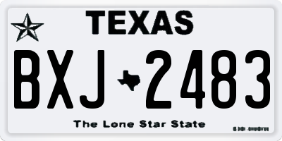 TX license plate BXJ2483