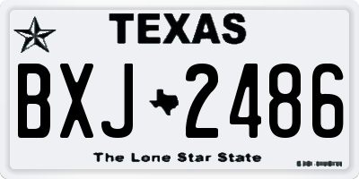 TX license plate BXJ2486