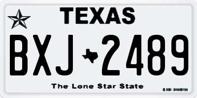 TX license plate BXJ2489