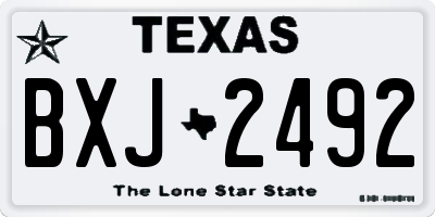 TX license plate BXJ2492