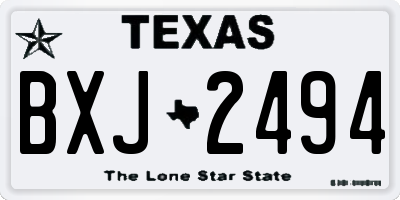 TX license plate BXJ2494