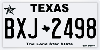 TX license plate BXJ2498