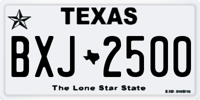 TX license plate BXJ2500