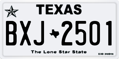 TX license plate BXJ2501