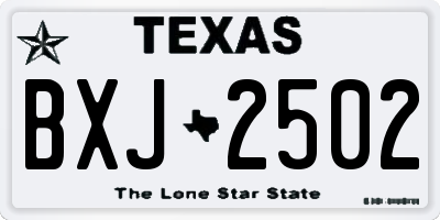 TX license plate BXJ2502