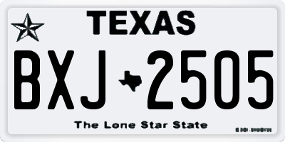 TX license plate BXJ2505