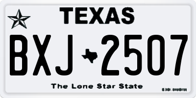 TX license plate BXJ2507