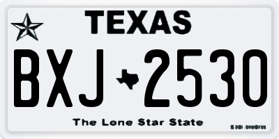 TX license plate BXJ2530