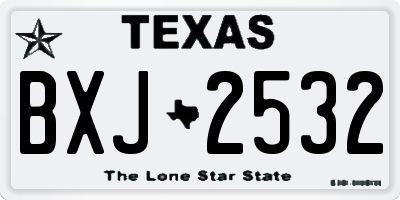 TX license plate BXJ2532