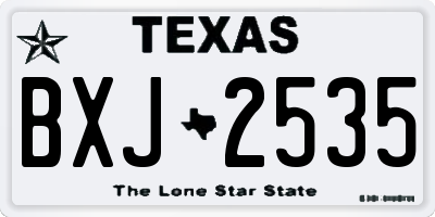 TX license plate BXJ2535