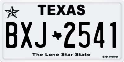 TX license plate BXJ2541