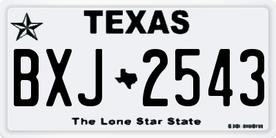 TX license plate BXJ2543