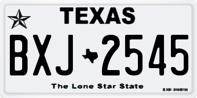 TX license plate BXJ2545