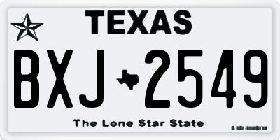 TX license plate BXJ2549