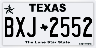 TX license plate BXJ2552