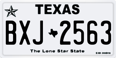 TX license plate BXJ2563