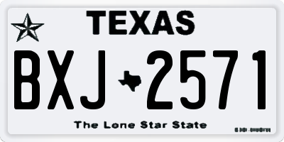 TX license plate BXJ2571