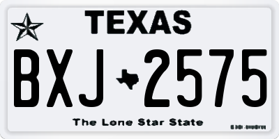 TX license plate BXJ2575