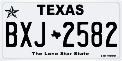 TX license plate BXJ2582