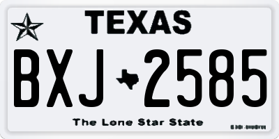 TX license plate BXJ2585