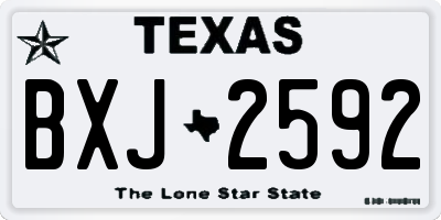 TX license plate BXJ2592