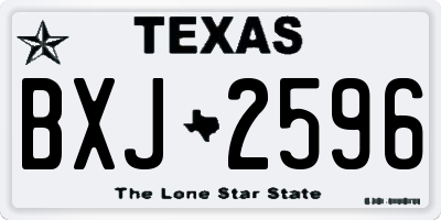 TX license plate BXJ2596