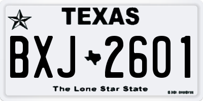 TX license plate BXJ2601