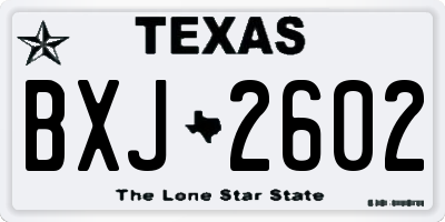 TX license plate BXJ2602