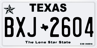 TX license plate BXJ2604