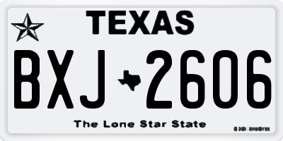 TX license plate BXJ2606