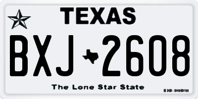 TX license plate BXJ2608